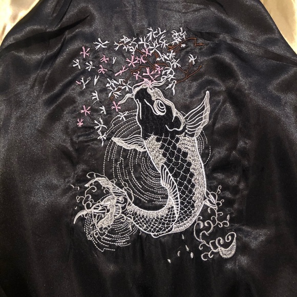 SATIN EMBROIDERED BOMBER JACKET NEW - Picture 5 of 7